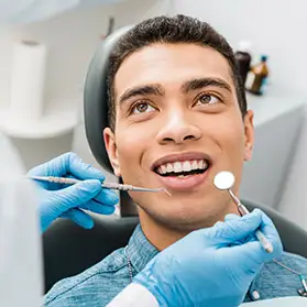 Patient at dental hygiene appointment